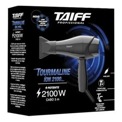 Secador Taiff Tourmaline Íon 2100W – Alta Performance Preto